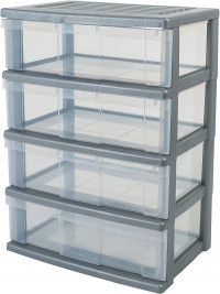 Tour de Rangement Large sur Roulettes de 34L Iris ohyama
